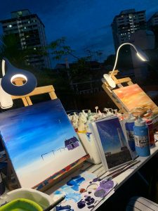 art jamming at night